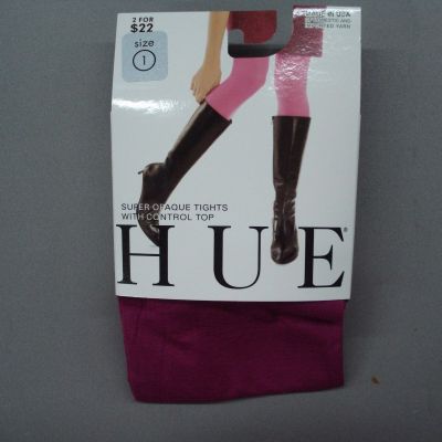 NWT Women's Hue Super Opaque Tights w/ Control Top 1 Pair Size 1 Mulberry #827K